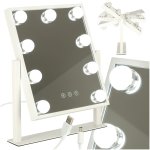 KIK KX3942 Kosmetické zrcadlo s LED osvětlením, 9 žárovek, USB, 25 x 30 cm