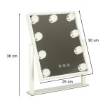 KIK KX3942 Kosmetické zrcadlo s LED osvětlením, 9 žárovek, USB, 25 x 30 cm