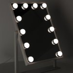 KIK KX3942 Kozmetické zrkadlo s LED svetlom, 12 žiaroviek, USB, 30 x 40 cm