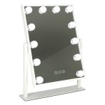 KIK KX3942 Kozmetické zrkadlo s LED svetlom, 12 žiaroviek, USB, 30 x 40 cm