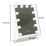 KIK KX3942 Kozmetické zrkadlo s LED svetlom, 12 žiaroviek, USB, 30 x 40 cm