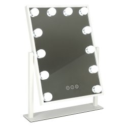 KIK KX3942 Kozmetické zrkadlo s LED svetlom, 12 žiaroviek, USB, 30 x 40 cm