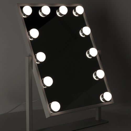 KIK KX3942 Kozmetické zrkadlo s LED svetlom, 12 žiaroviek, USB, 30 x 40 cm