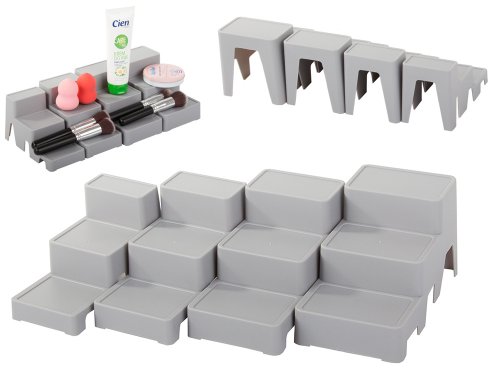 Verk 27026 Mutifunkční organizér na kosmetiku 4 ks, šedý