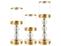 Ruhhy 26487 Sada svietnikov Glamour, 3 ks, zlatá