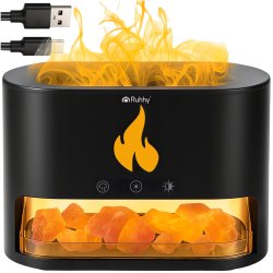 Ruhhy 26417 Aroma difuzér a zvlhčovač vzduchu s efektem krbu 250 ml, černý