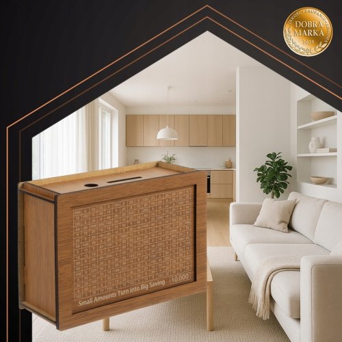 Ruhhy 24602 Dřevěná spořící pokladnička s výzvou 