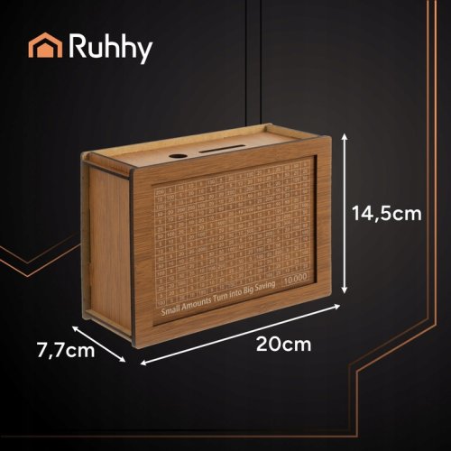 Ruhhy 24602 Dřevěná spořící pokladnička s výzvou 