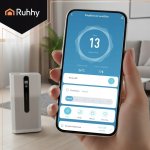 Ruhhy 26816 Čistička vzduchu s HEPA filtrom H12, ionizáciou a Wi-Fi - 370 m³/h, 80 m², biela