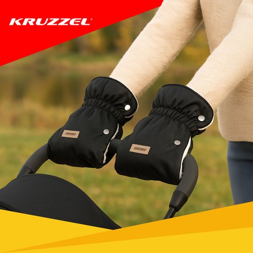 Kruzzel 25814 Rukavice na kočík, zateplené, čierne