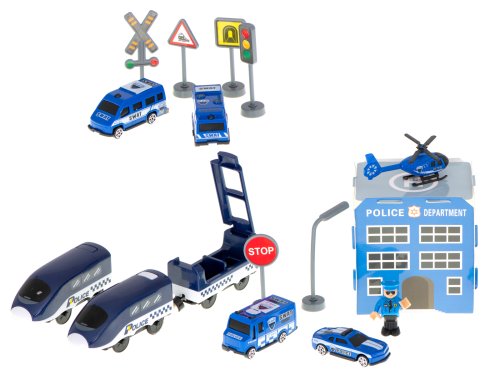 KIK KX5991 Elektrická policejní vláčkodráha – 92 dílů, délka trati 300 cm