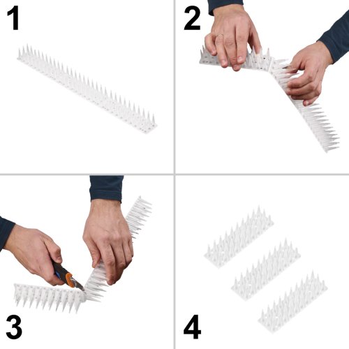 KIK KX3280 Ochranné hroty proti ptákům, 43 cm, 8 ks, bilé