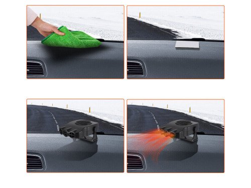 Verk 24204 Mini ohřívač čelního autoskla 12V/200W, černý