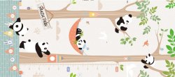 KIK KX4503 Vzdelávacia skladacia obojstranná penová podložka PANDA PARK, 180 x 200 cm