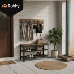 Ruhhy 27037 Stojan na topánky s lavičkou a vešiakom 73 cm