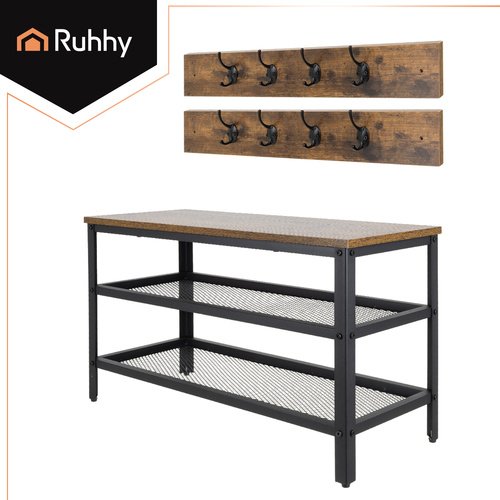 Ruhhy 27037 Stojan na topánky s lavičkou a vešiakom 73 cm