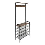 Ruhhy 27035 Vešiak na oblečenie s háčikmi a policami 183,5 x 31,5 x 68 cm