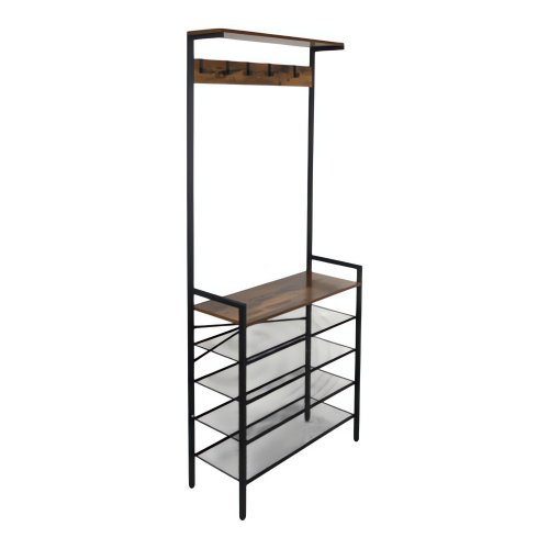 Ruhhy 27035 Vešiak na oblečenie s háčikmi a policami 183,5 x 31,5 x 68 cm