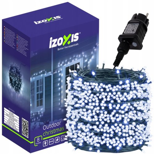 Izoxis 24899 Vánoční osvětlení 500 LED, IP44, 8 režimů, 35 m, studená bílá