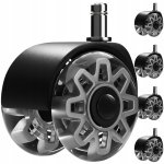 Ruhhy 25280 Sada otočných koleček ke kancelářské židli 5 ks, šedé