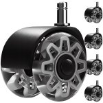 Ruhhy 25280 Sada otočných koleček ke kancelářské židli 5 ks, šedé