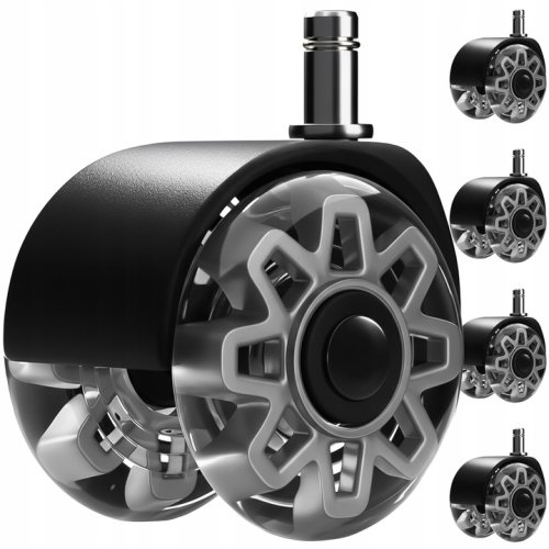 Ruhhy 25280 Sada otočných koleček ke kancelářské židli 5 ks, šedé