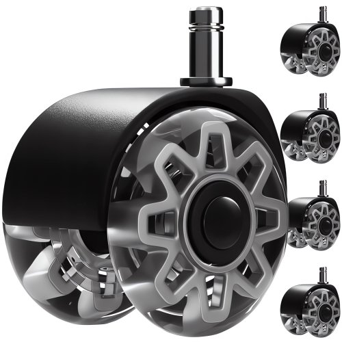 Ruhhy 25280 Sada otočných koleček ke kancelářské židli 5 ks, šedé