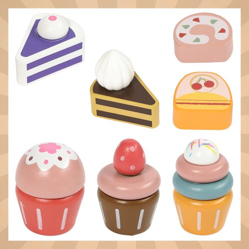 Kruzzel 26418 Dětský dřevěný čajový set s dortovým stojanem