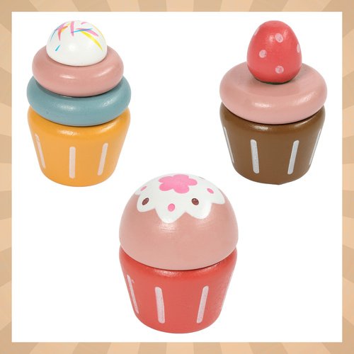 Kruzzel 26418 Dětský dřevěný čajový set s dortovým stojanem