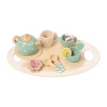 Kruzzel 26393 Dětský dřevěný čajový set, 15 dílů