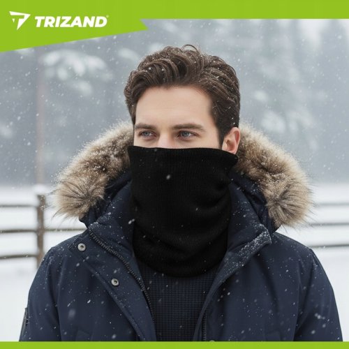 Trizand 26702 Pánský zimní nákrčník, černý