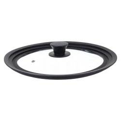 Ruhhy 25560 Univerzálny sklenený poklop so silikónovým okrajom 3 v 1, 24/26/28 cm