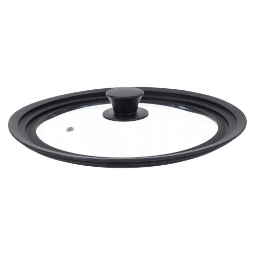 Ruhhy 25561 Univerzálny sklenený poklop so silikónovým okrajom 3 v 1, 28/30/32 cm