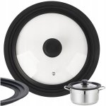 Ruhhy 25563 Univerzálny sklenený poklop so silikónovým okrajom 3 v 1, 18/20/22 cm