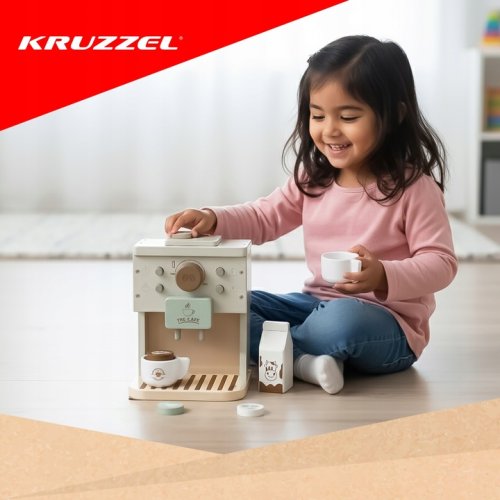 Kruzzel 26512 Detský drevený kávovar s príslušenstvom