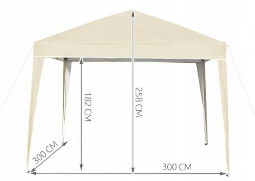 Malatec 7898 Zahradní altán skládací 3 x 3 m béžová