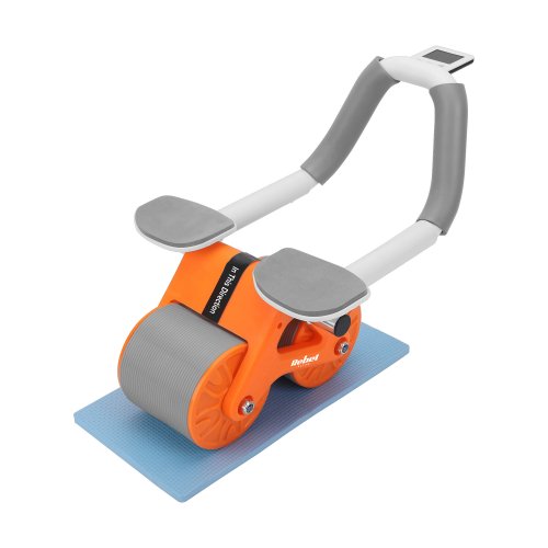 Rebel RBA-3068 Posilovací přístroj břišních svalů AB Roller Wheel, LCD, AB-3, šedo-oranžový