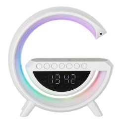 KIK KX3742 Multifunkční Bluetooth reproduktor RGB s bezdrátovou nabíječkou, bílý