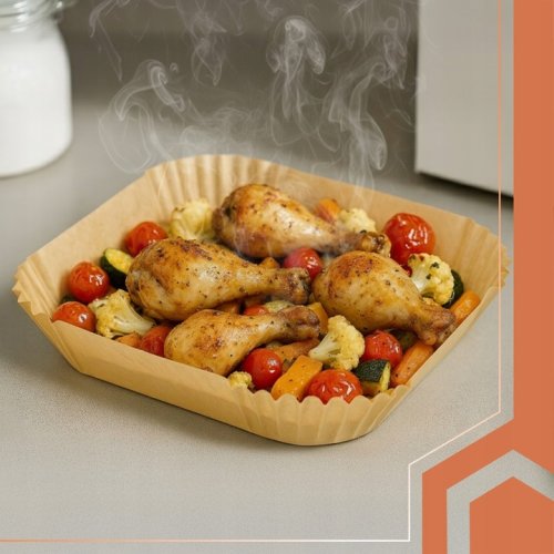 Ruhhy 26955 Papírová vložka do horkovzdušné fritézy 16 x 16 cm, 100 ks