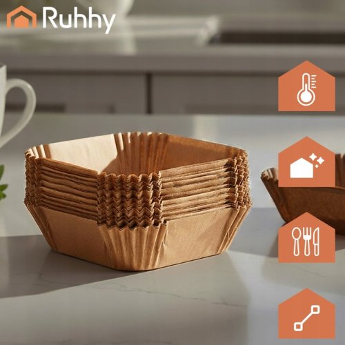 Ruhhy 26955 Papírová vložka do horkovzdušné fritézy 16 x 16 cm, 100 ks