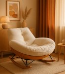 Gordon G1205 Houpací křeslo s měkkým polstrováním, krémové