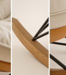 Gordon G1205 Houpací křeslo s měkkým polstrováním, krémové