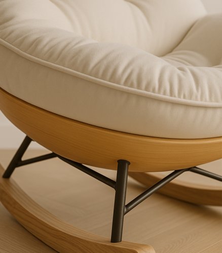 Gordon G1205 Houpací křeslo s měkkým polstrováním, krémové