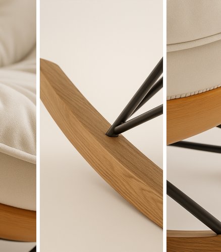 Gordon G1205 Houpací křeslo s měkkým polstrováním, krémové