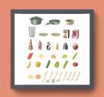 Gordon G300 Dětská kuchyňka se zvuky, 38 dílů, béžovo-modrá