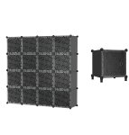 Hogler 3882 Variabilný regálový systém 16 modulov, 144 x 144 x 37 cm, čierny