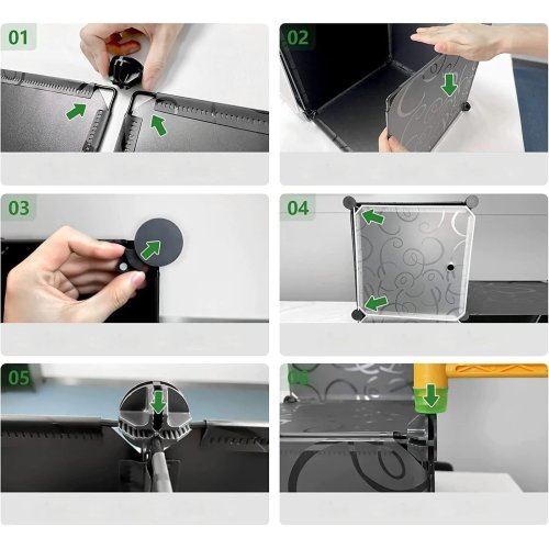 Hogler 3882 Variabilný regálový systém 16 modulov, 144 x 144 x 37 cm, čierny