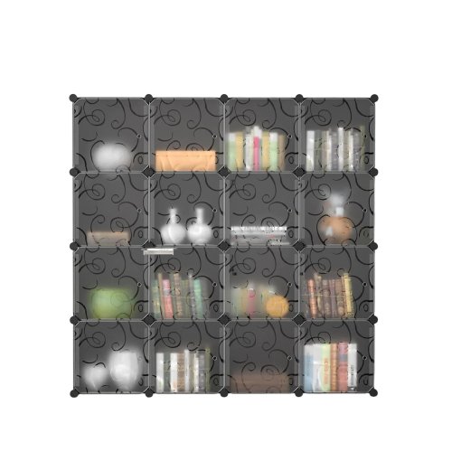 Hogler 3882 Variabilný regálový systém 16 modulov, 144 x 144 x 37 cm, čierny