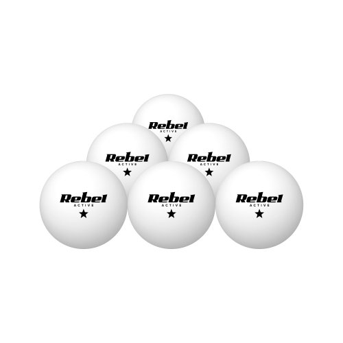 Rebel RBA-4007 Sada míčků na stolní tenis, ABS, 6 ks, bílá