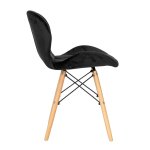 ModernHome KJC208 Súprava 4 jedálenských stoličiek, drevené nohy - čierny zamat